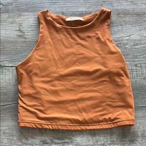 Burnt Orange Sleeveless Crop Top